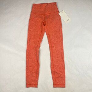 NWT Lululemon Wunder Train High-Rise Tight Women's Size 2 Orange